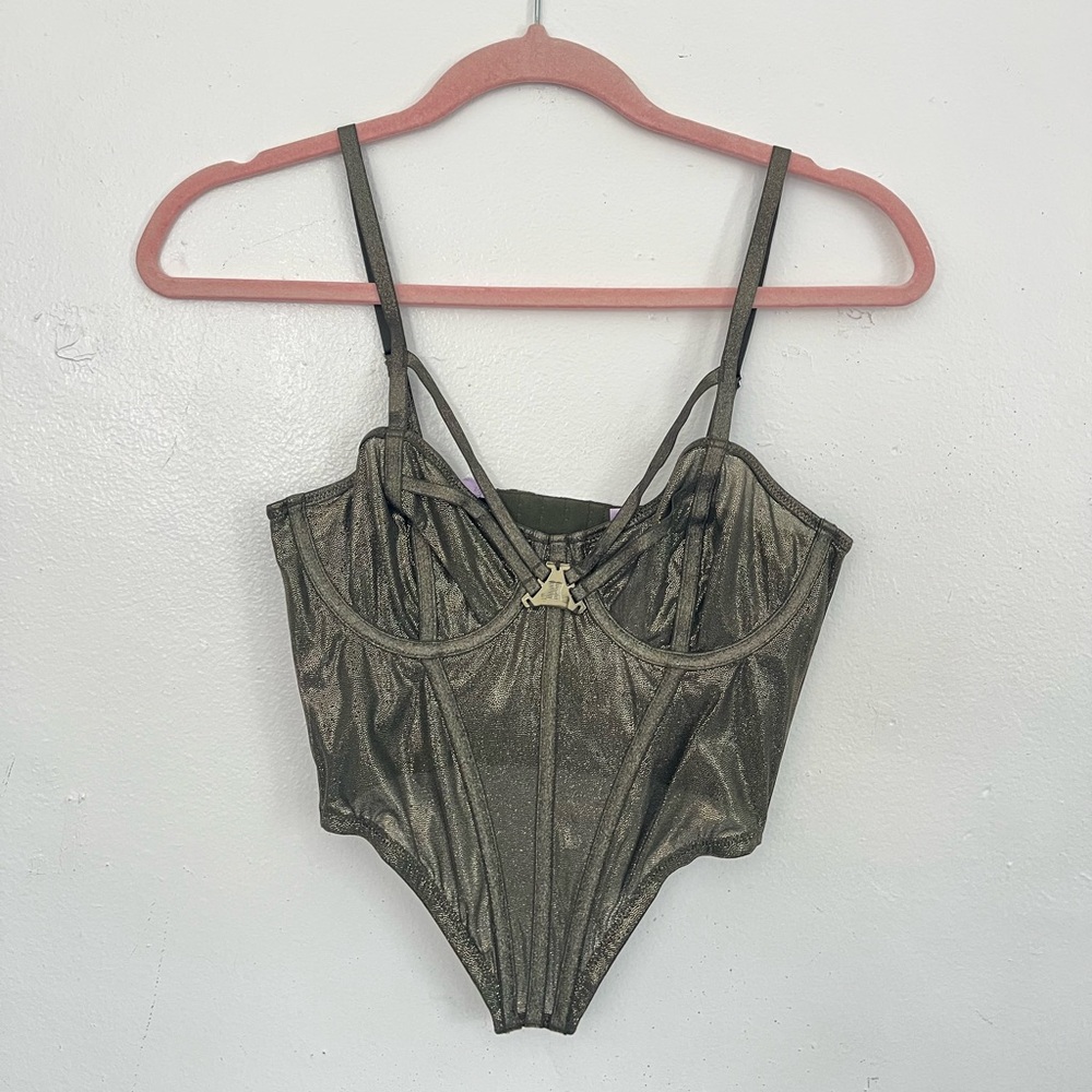 Savage X Fenty Shimmering Olive Bodysuit